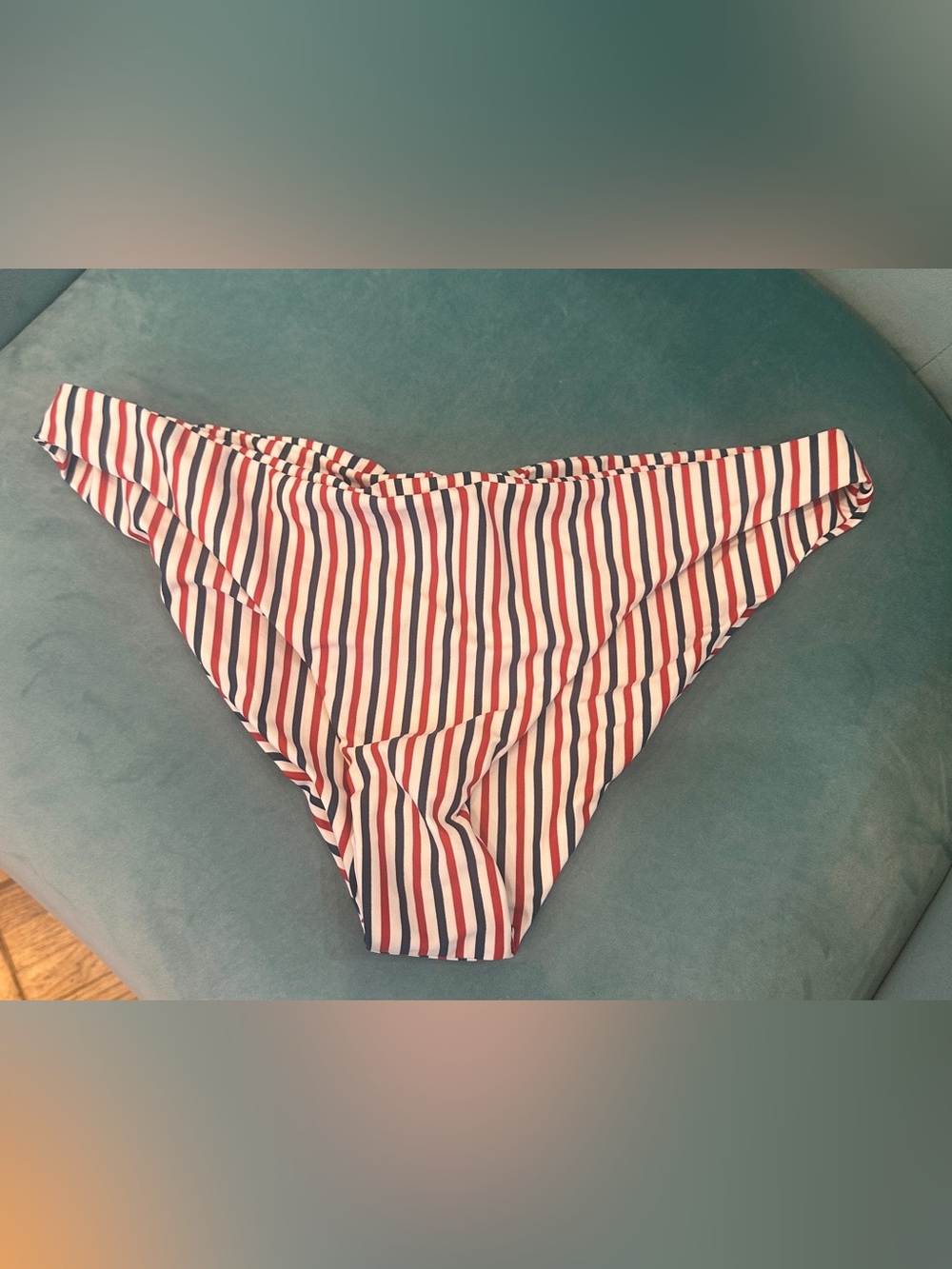 Cupshe Red, Navy & White Striped Bikini Bottom
